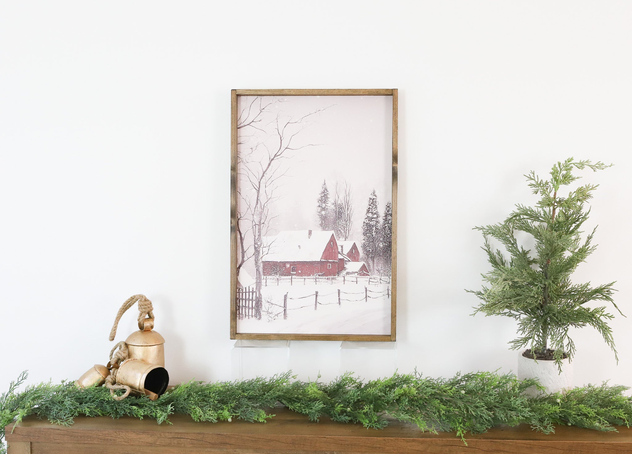 Winter Snowy Farm Landscape