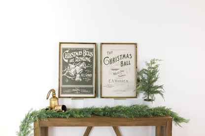Christmas Bells Are Ringing Vintage Poster Wood Sign