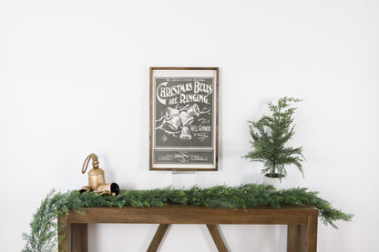 Christmas Bells Are Ringing Vintage Poster Wood Sign