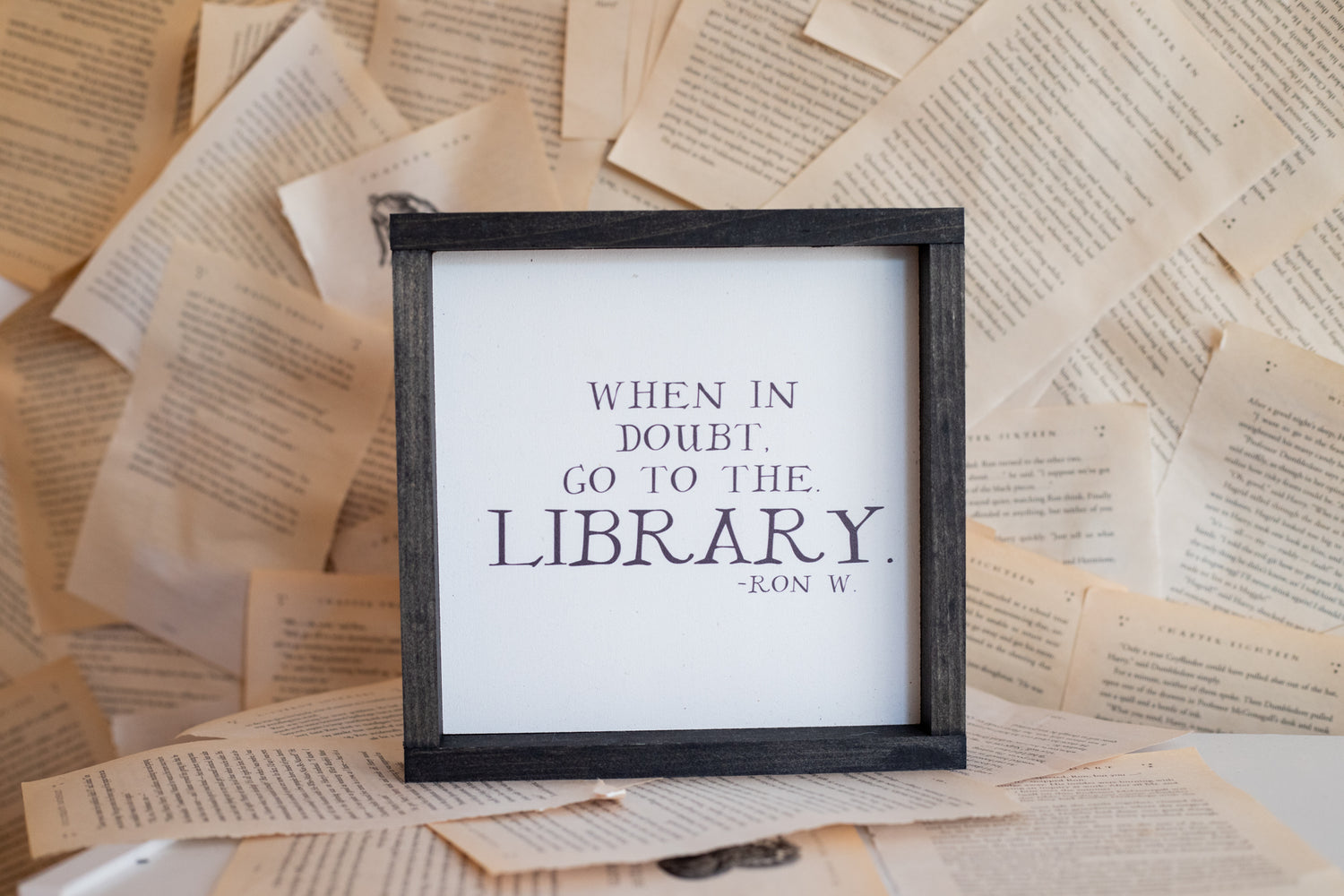 When in doubt, go to the library Mini Sign